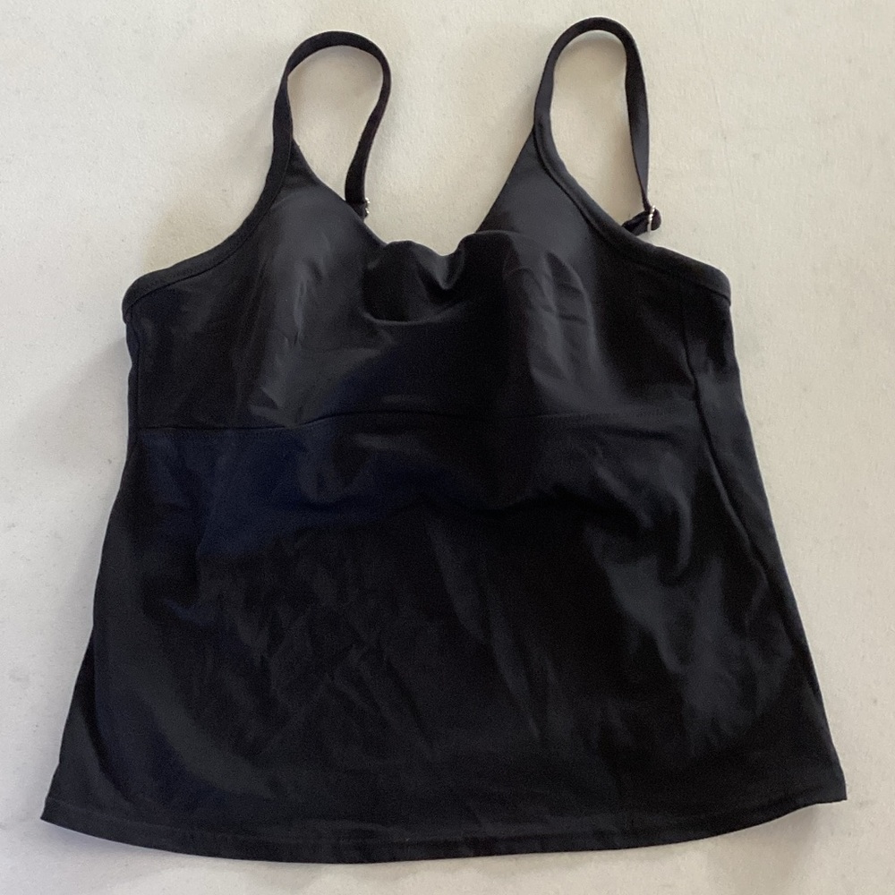 Lands' End Black Tankini Swim Top